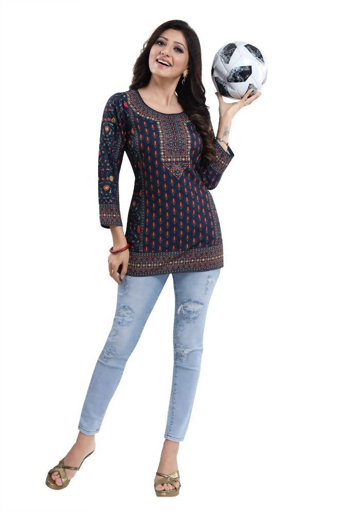 Snehal Creations Befitting Brigade Cool Printed Short Kurti Tunic