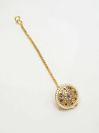NVR Women's Gold-Polished CZ Stone-Studded Borla Maang Tikka - Distacart