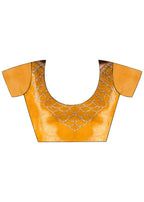 Yellow Burburry silk Swarovski Designer Work Saree - Shezlin
