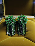 Inhanns Handmade Crystal Water Fall Earrings - Short - Dark Green Small - Distacart