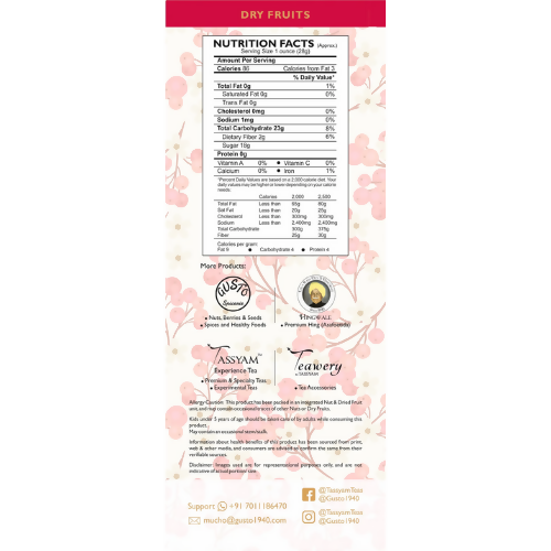 Tassyam Organics Premium Imported Dried Cranberries - Box - Distacart