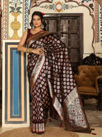 Shree Shyam Fashion Wine Silk Saree - Distacart