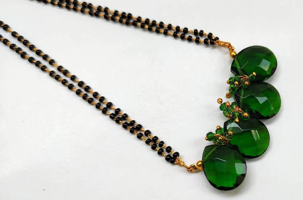 Green Beaded Designer Mangalsutra - Distacart