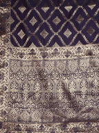 Kalamandir Checked Violet Silk Blend Saree