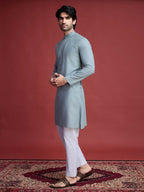 Vastranavya Exclusive Festival Wear Viscose Mirror Work on Self Weaving Kurta Only