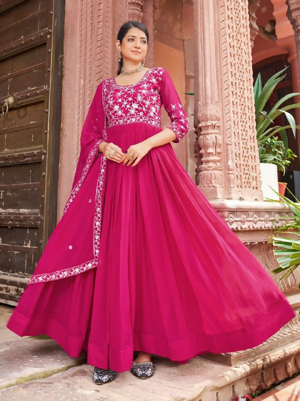 Joban Fashion Rani Readymade Dress With Sequins embroidery Work - Distacart