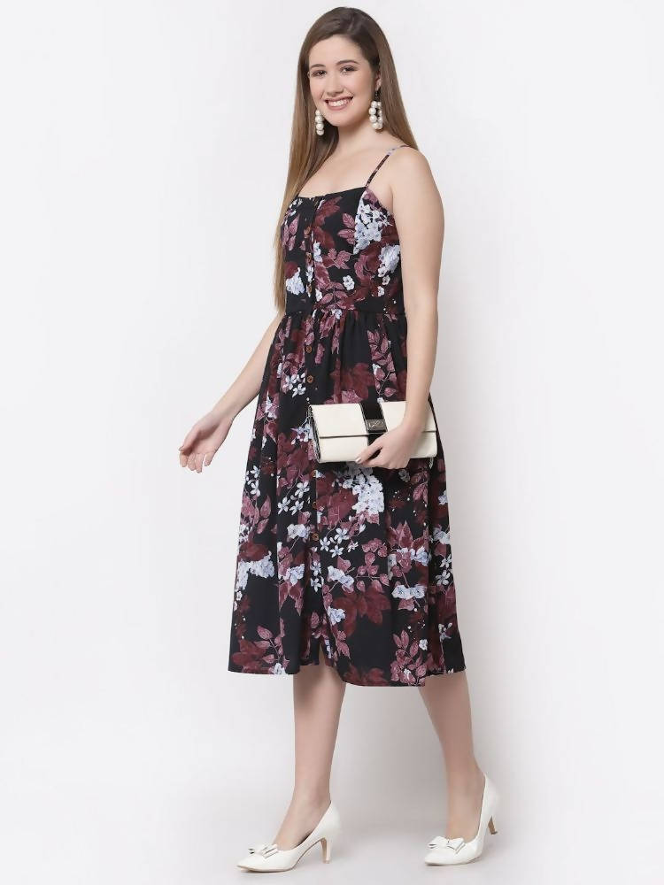 Myshka Multi Color Crepe Printed Dress