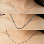 NVR Women's Set of 3 Silver-Toned German Silver Oxidised Chain