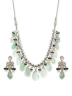 Mint Green Kundan Choker with Earrings- Ruby Raang