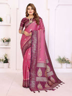 Aastha Fashion Magenta South Soft Silk Zari Weaving Saree - Distacart