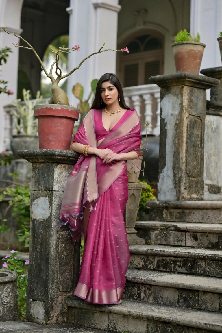 Pink Kalyani Silk Woven Design Saree - Priyalaxmi