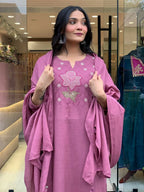 The52 Peach Women's Gorgeous Embroidered Cotton Fabric Straight Kurta Pant with Dupatta Set - Distacart