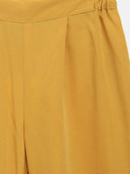 Ahalyaa Mustard Georgette Flared Kids Kurta Palazzo Set For Girls