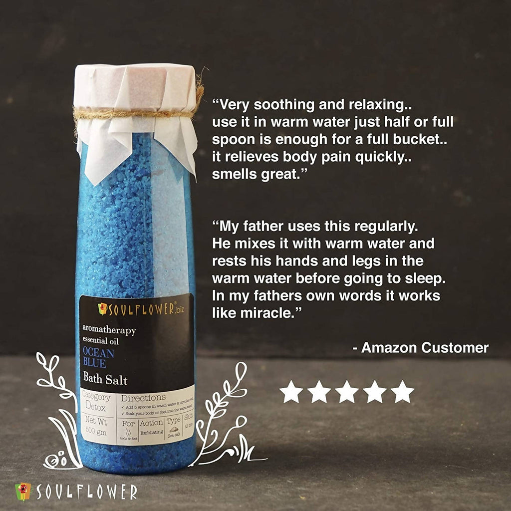 Soulflower Aromatherapy Essential Oil Ocean Blue Bath Salt