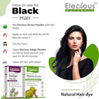 Elecious Naturals Indigo and Henna powder for Black Hair