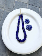 Inhanns Noor-E-Jalwa – Handmade Crystal Bead Necklace / Necklace With Earrings -Adjustable - Blue