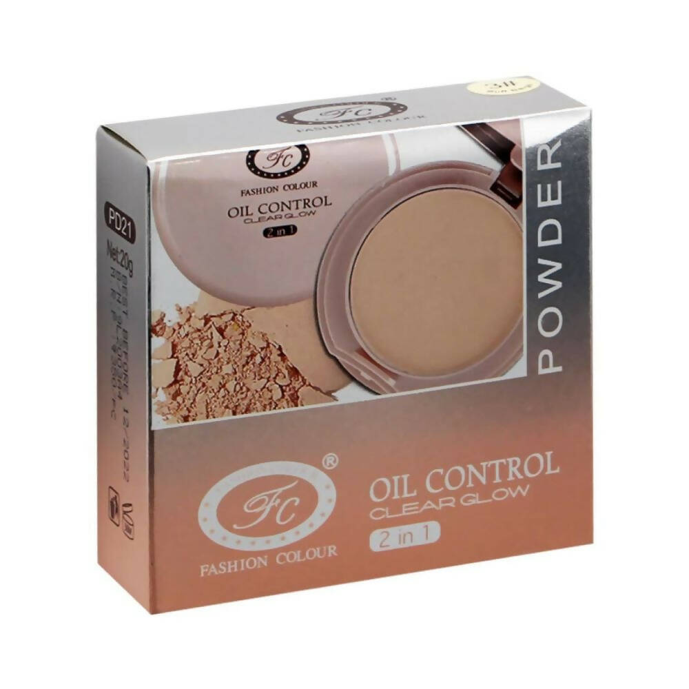 Fashion Colour Oil Control Clear Glow 2 in 1 Powder-Shade 01