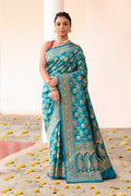 Joban Fashion Aqua Soft Pure Handloom Banarasi Silk Saree