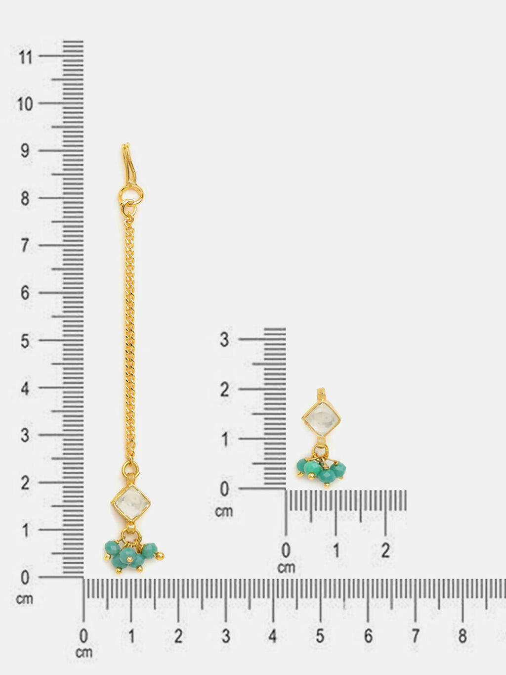 Ruby Raang Gold-White Set Of Earrings And Maang Tikka - Distacart