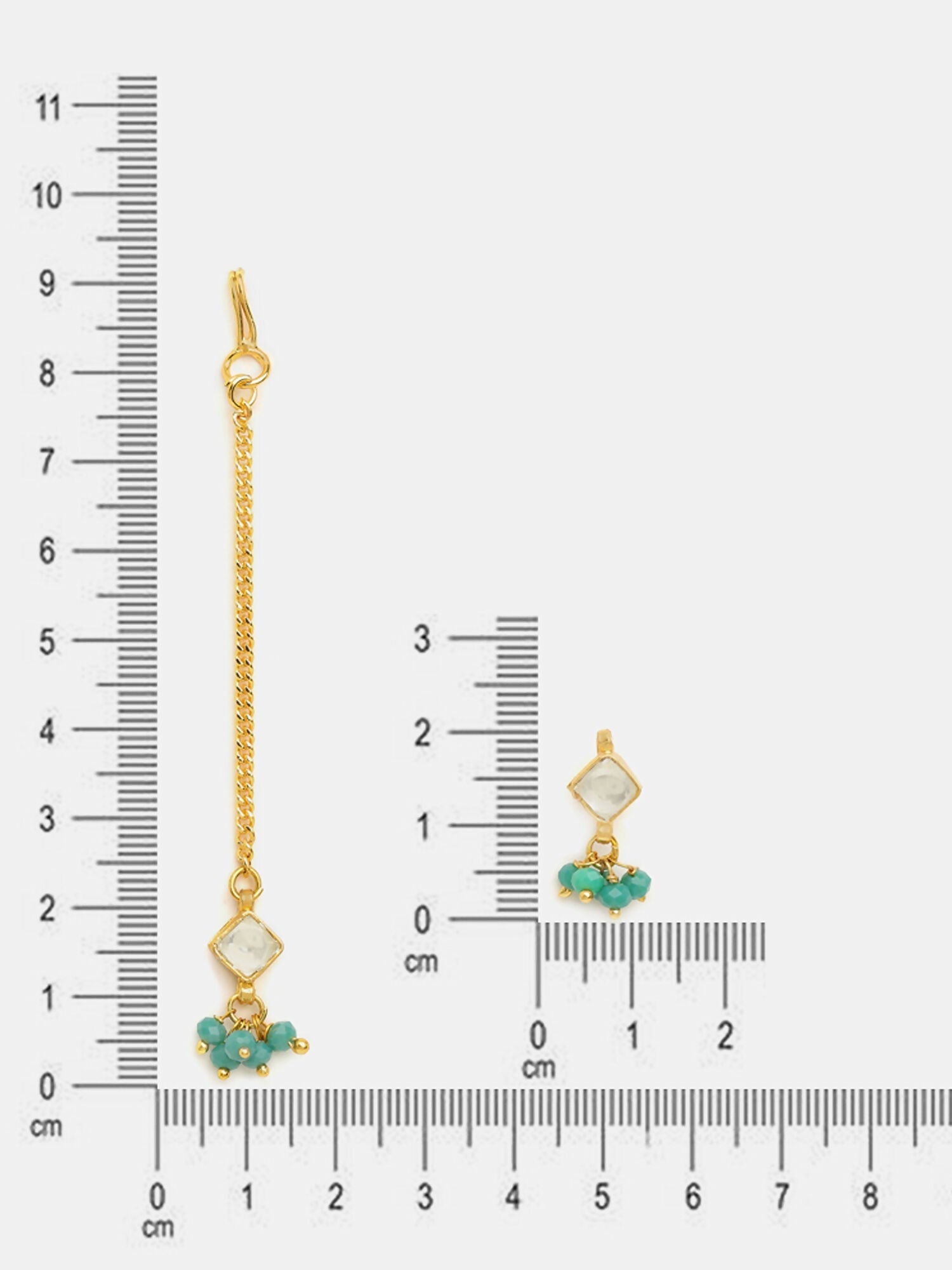 Ruby Raang Gold-White Set Of Earrings And Maang Tikka - Distacart