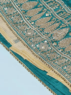 House of Panchhi Green Pure Georgette Sequins Embroidered Lehenga