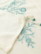 White Poly Rayon Floral Embroidered Top - Zeny