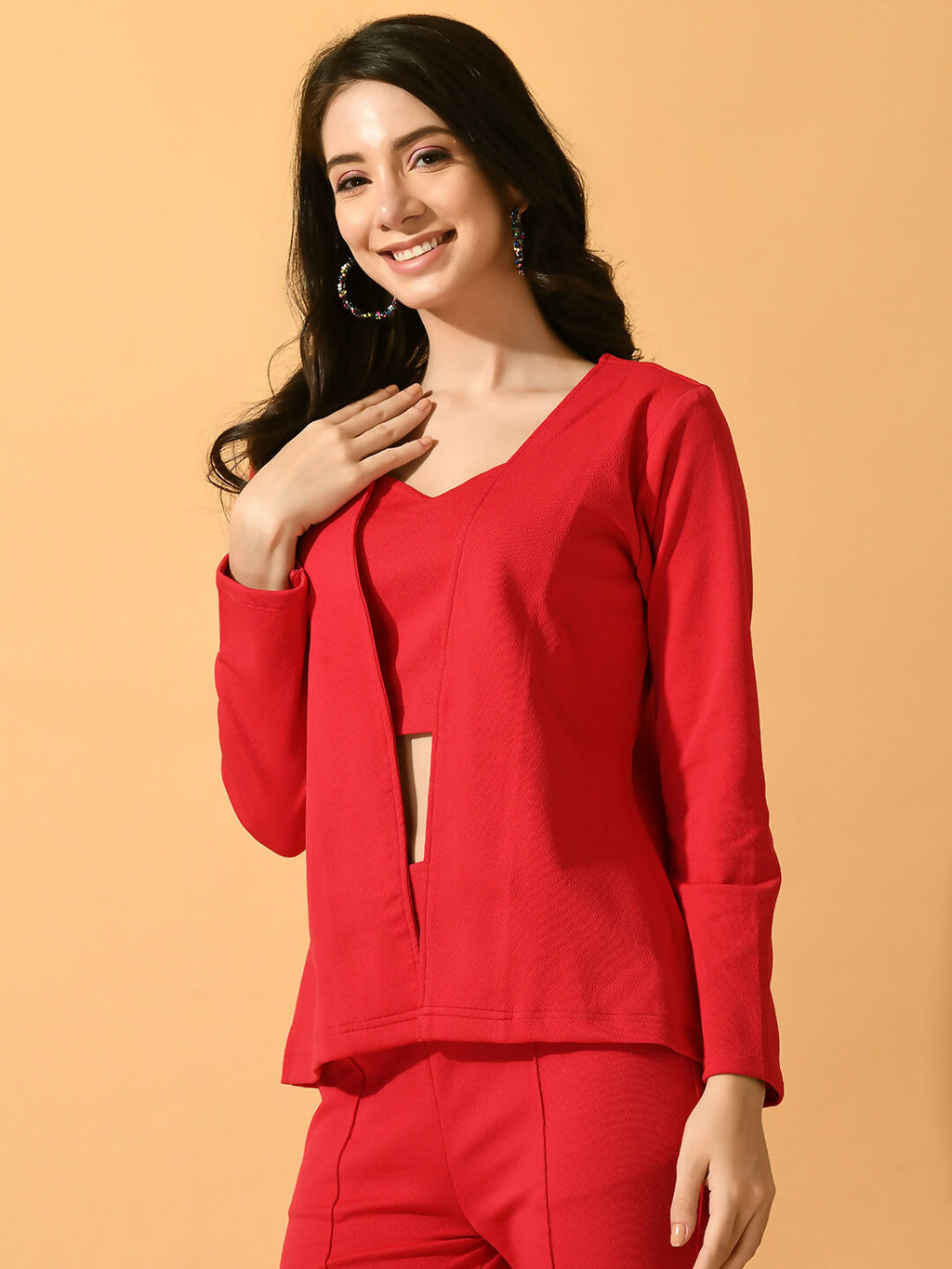 Myshka Women's Pink Solid Solid Jacket