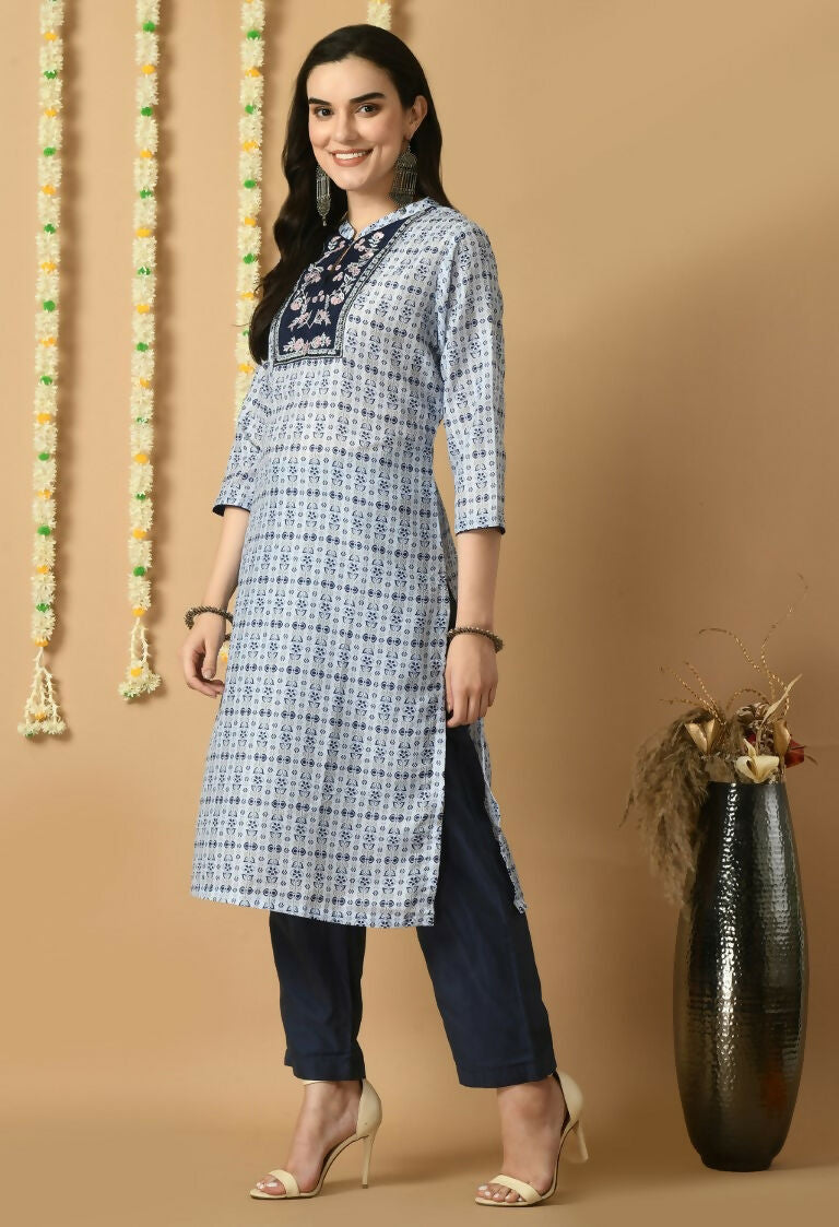 Joban Fashion Blue Maslin Kurta Set