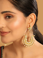 Nuyug 22k Gold Plated Royal Pearl Accent Kundan Earrings - Distacart