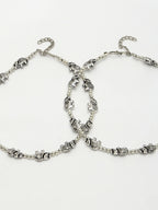 NVR Women's Set of 2 Silver-Plated Elephant Design Anklets - Distacart