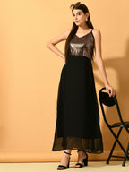 Myshka Women's Black Empire Party Dress - Distacart