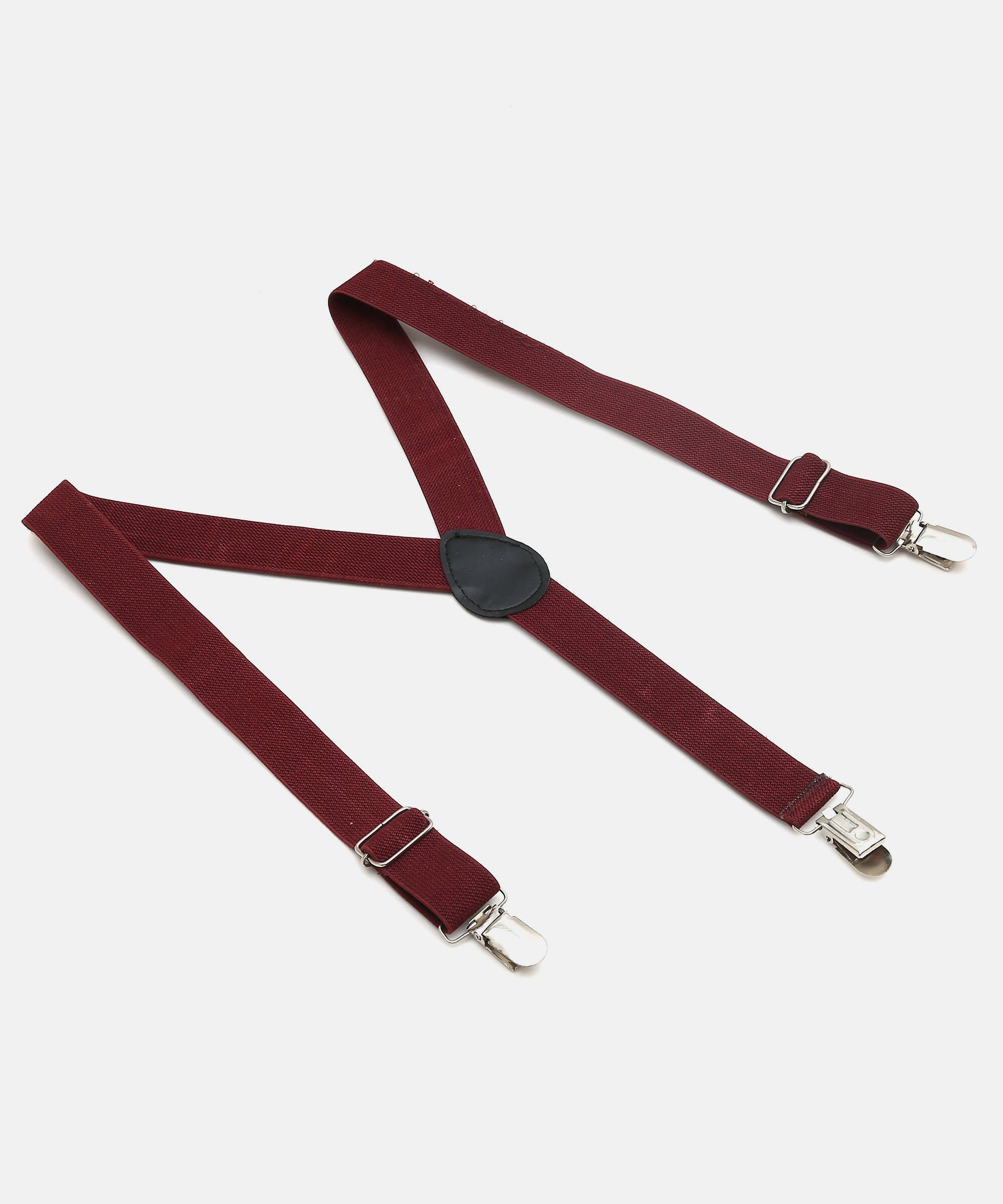 Manet Boys Solid Suspenders - Maroon