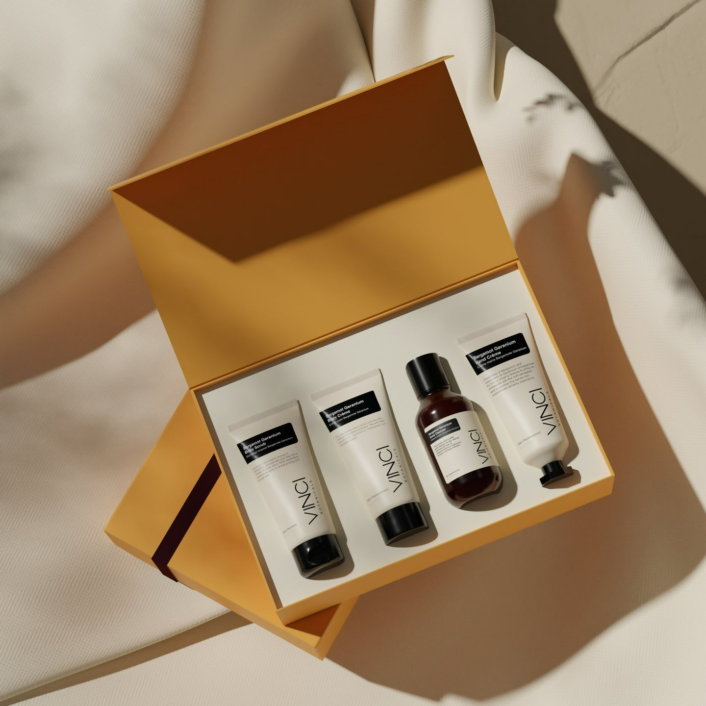 Vinci Botanicals Bergamot Geranium Bath and Body Quad Set