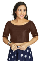 Aastha Fashion Women's Coffee Art Silk Designer Party Wear Readymade Blouse