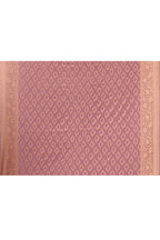 Joban Fashion Ivory And Dusty Rose Crepe Chiffon Pure Handloom Banarasi Silk Saree