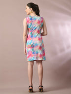 Myshka Women's Multi Printed Cowl Neck Bodycon Party Dress - Distacart