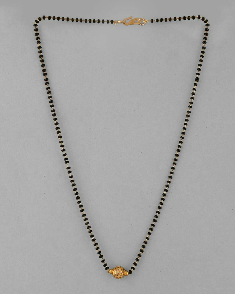 VOJ Gold-Plated AD-Studded & Beaded Mangalsutra - Distacart