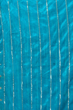 Joban Fashion Turquoise Blue Net Party Wear Sarees - Distacart