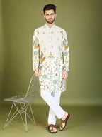 Vastranavya Exclusive Wedding Wear Viscose Rayon Thread Embroidered Work Kurta