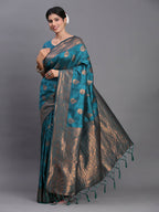 Shree Shyam Fashion Silk Teal Blue Saree - Distacart