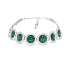 Jade Diamond and Stone Neckpiece with Studs- Ruby Raang
