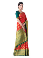 Mimosa Women's Red Kanchipuram Art Silk Saree - Distacart