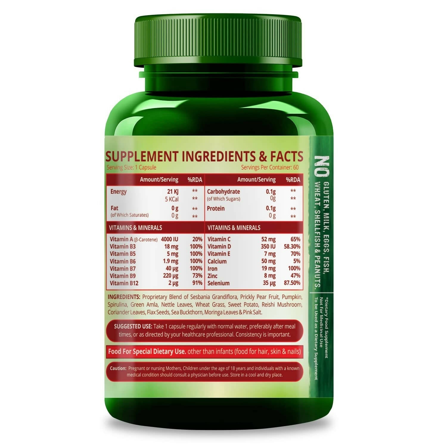Himalayan Organics Plant Based Hair-Skin Vitamin Biotin + DHT Blocker Veg Capsules - Distacart