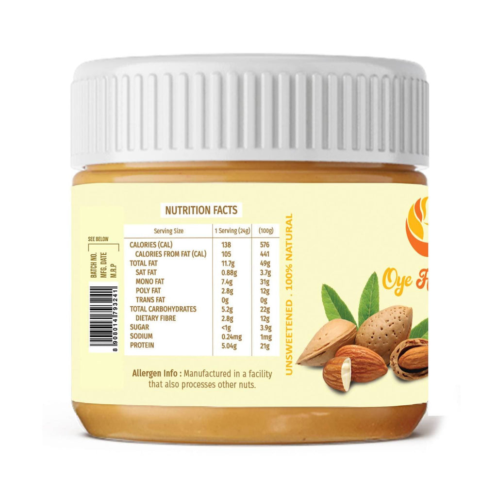 Oye Healthy Almond Butter Natural Creamy