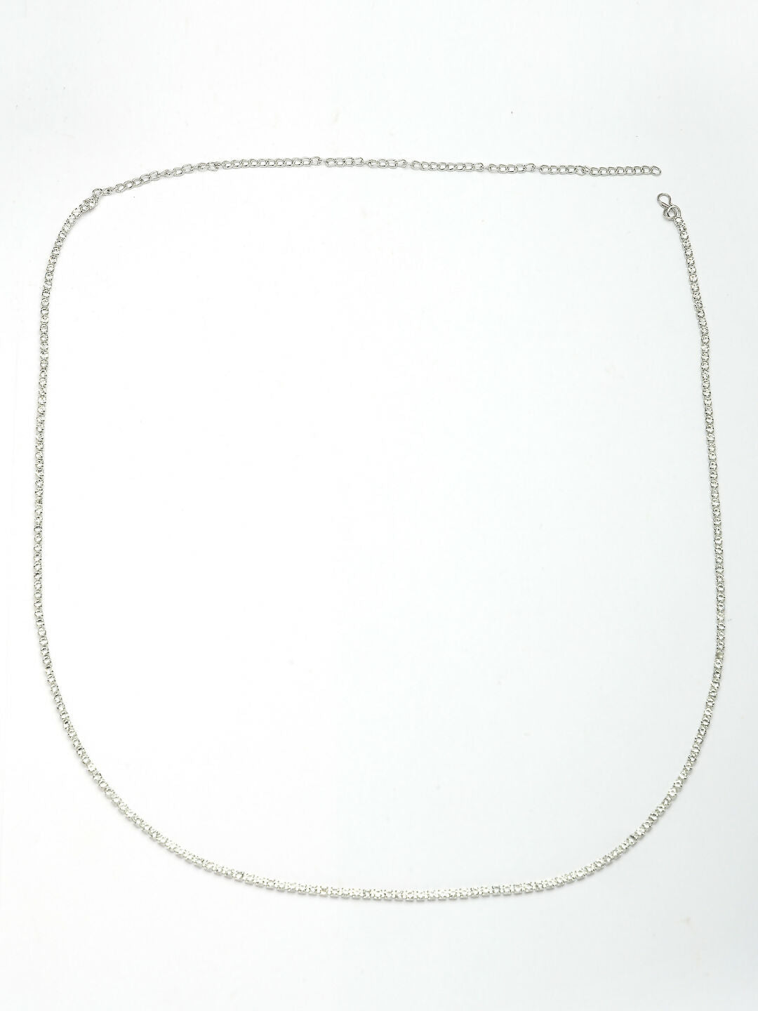 NVR Women's Silver-Plated AD-Studded Kamarbandh Waist Chain