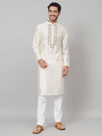 Rein Multicolor Embroidered Silk Kurta by Hilo Design