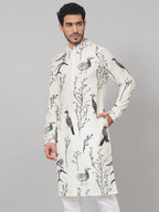 Feathered Birds Print Cotton Kurta by Hilo Design