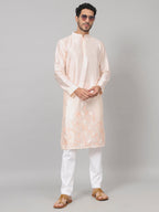 Leafy Silk Kurta With Patch Embellishment by Hilo Design