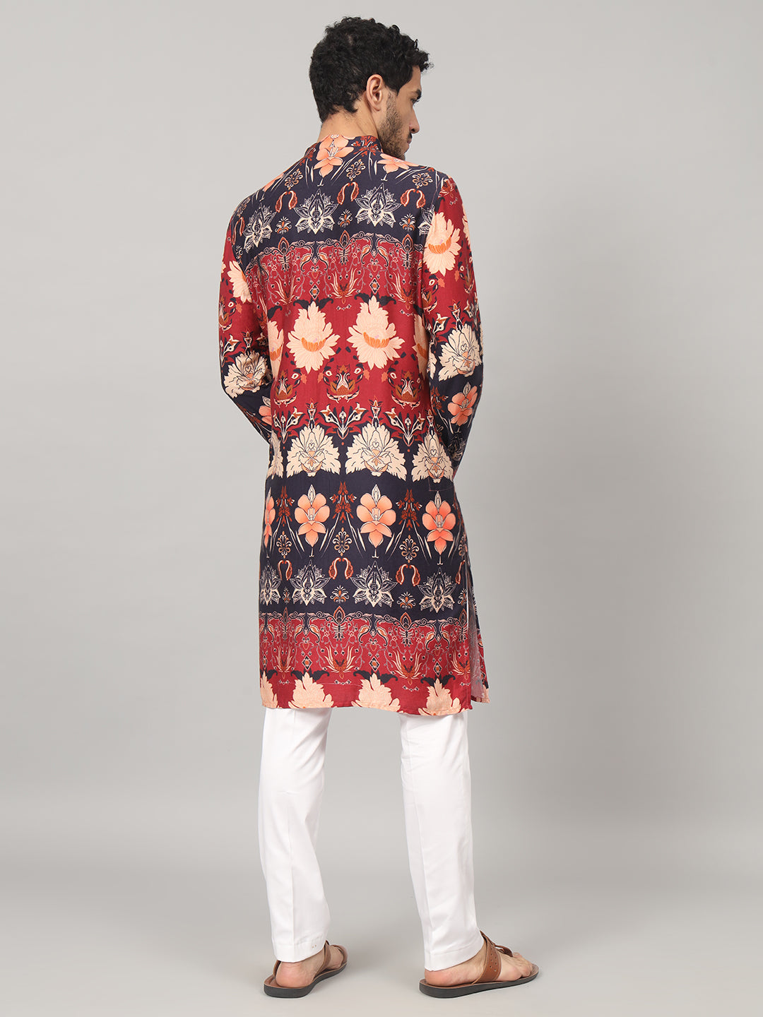 Blossom Print Cotton Kurta by Hilo Design