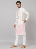 Contours Patels Embroidered Silk Kurta by Hilo Design